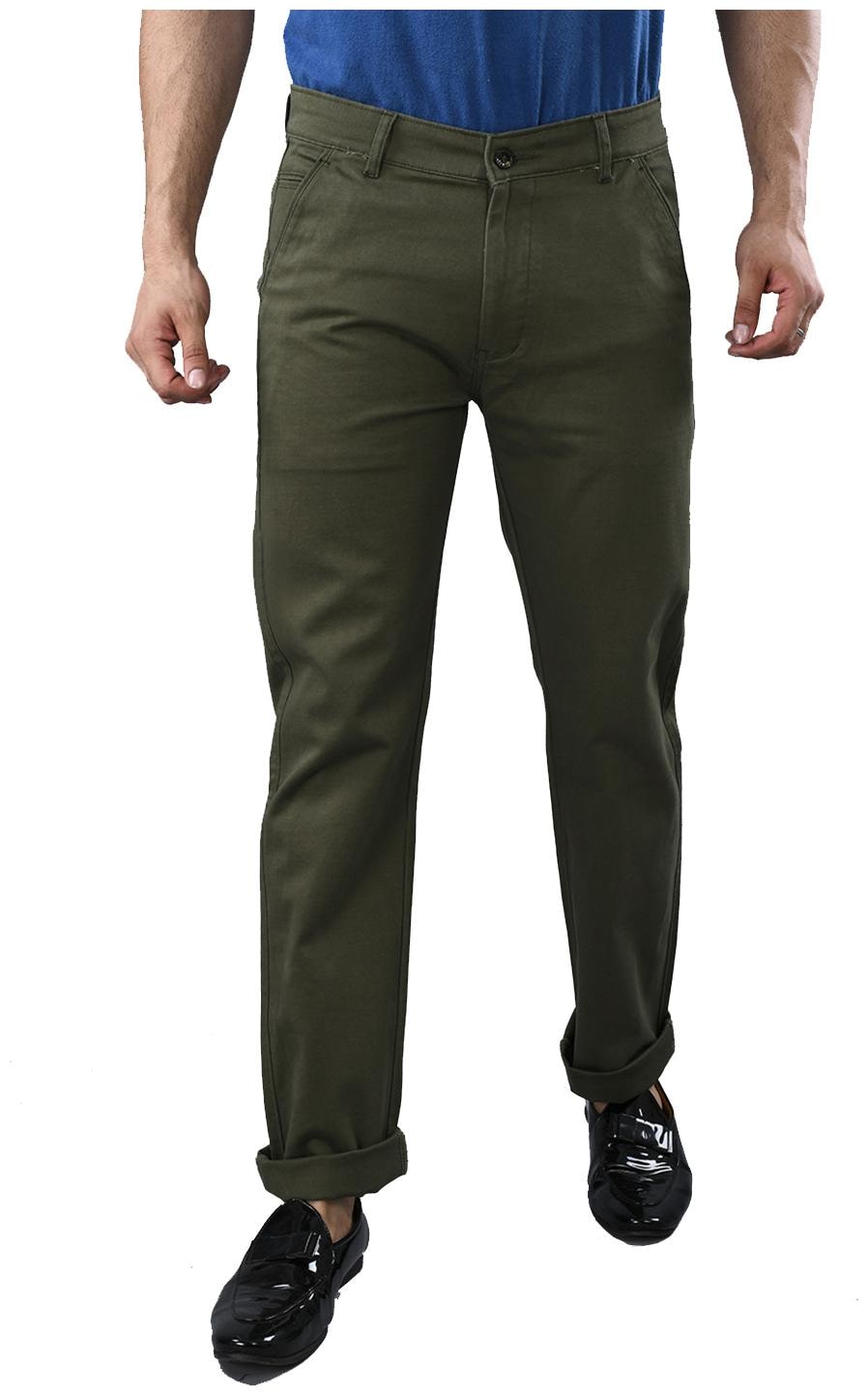 

TRUE INDIAN Men Green Solid Regular fit Chinos