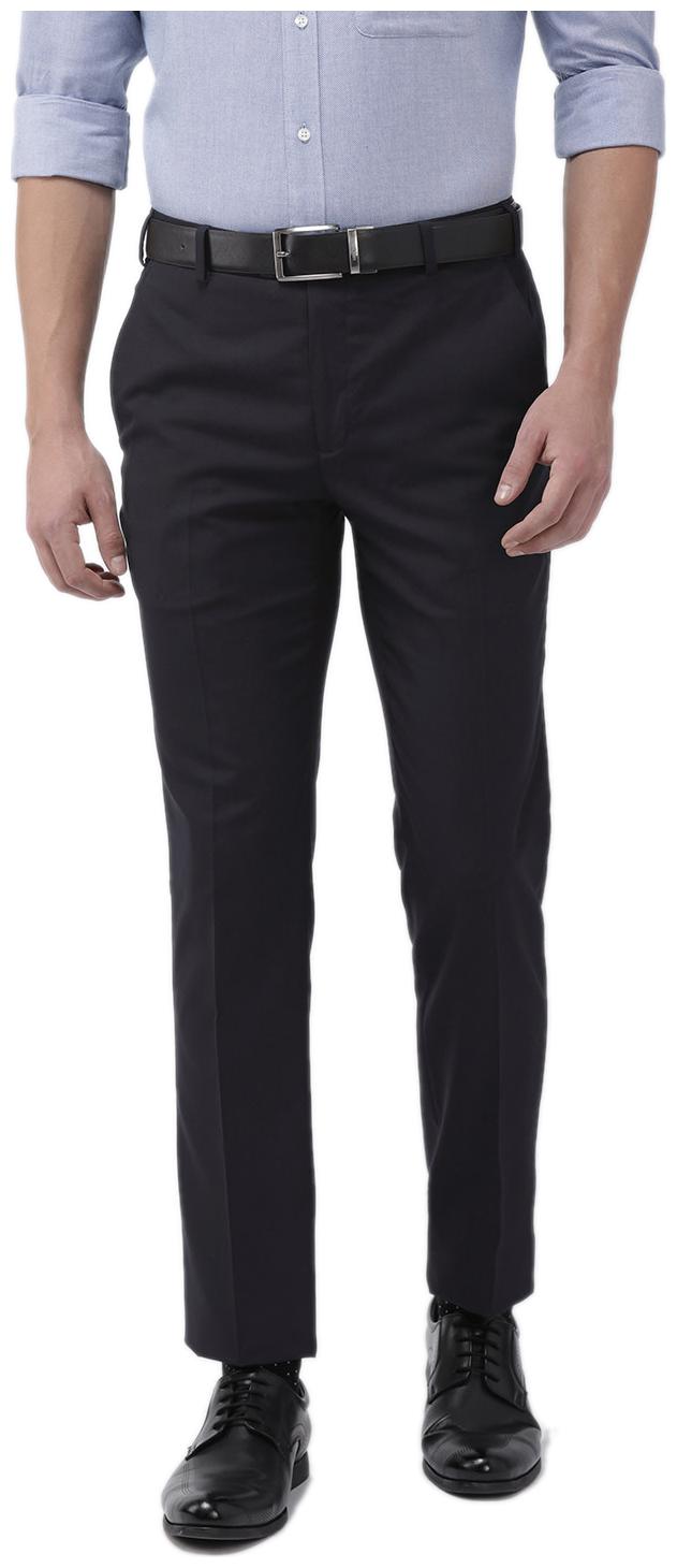

TRUE INDIAN Men Solid Regular Fit Formal Trouser - Blue