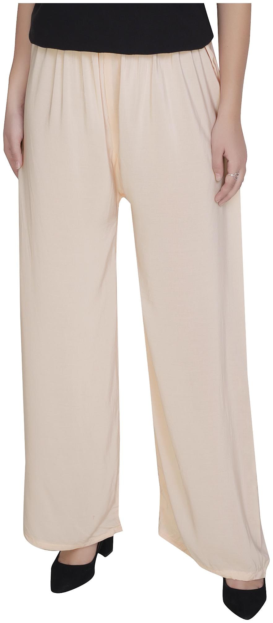 

TruLuv Women Rayon Palazzo Cream