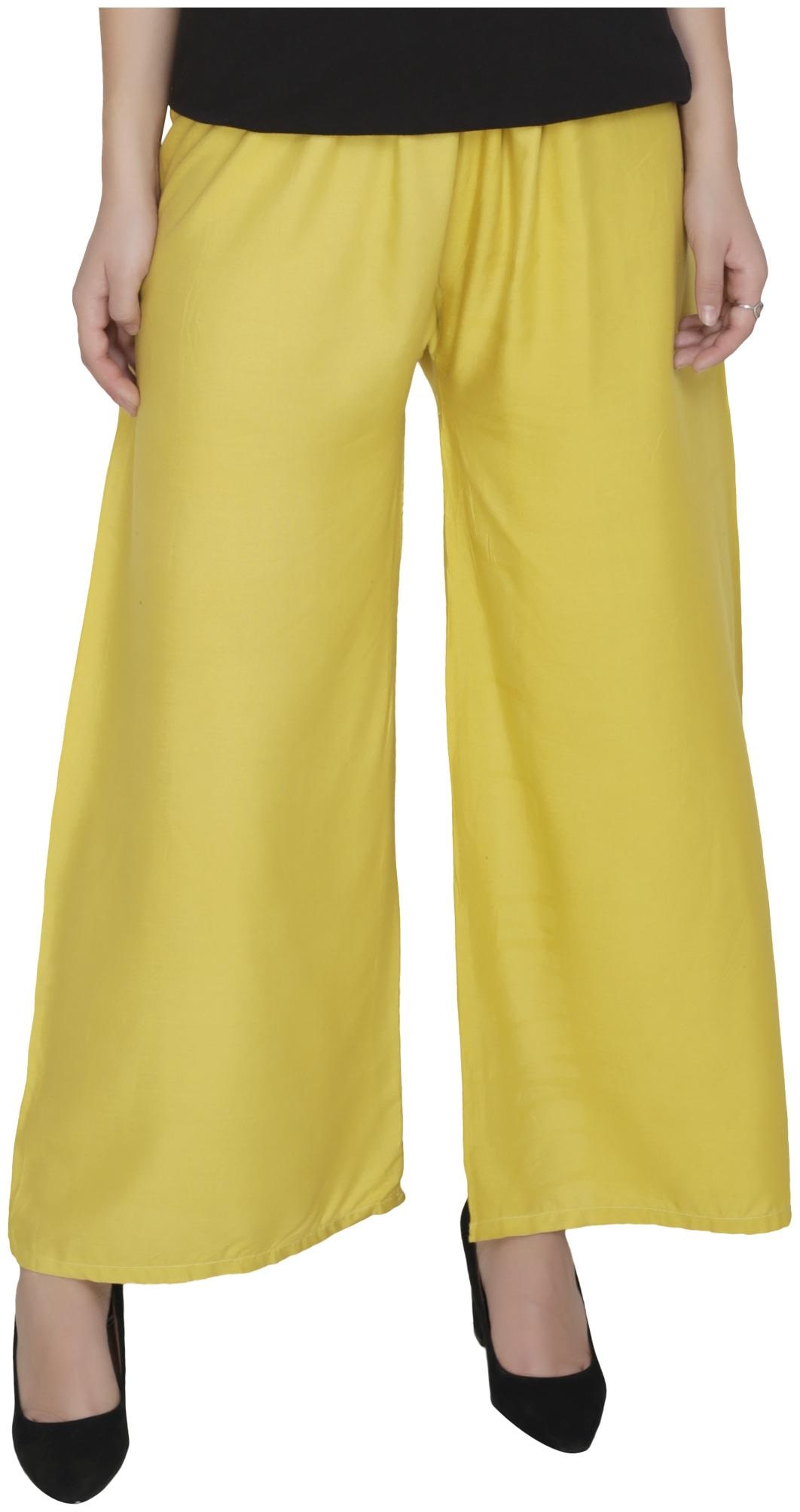 

TruLuv Women Rayon Palazzo Yellow