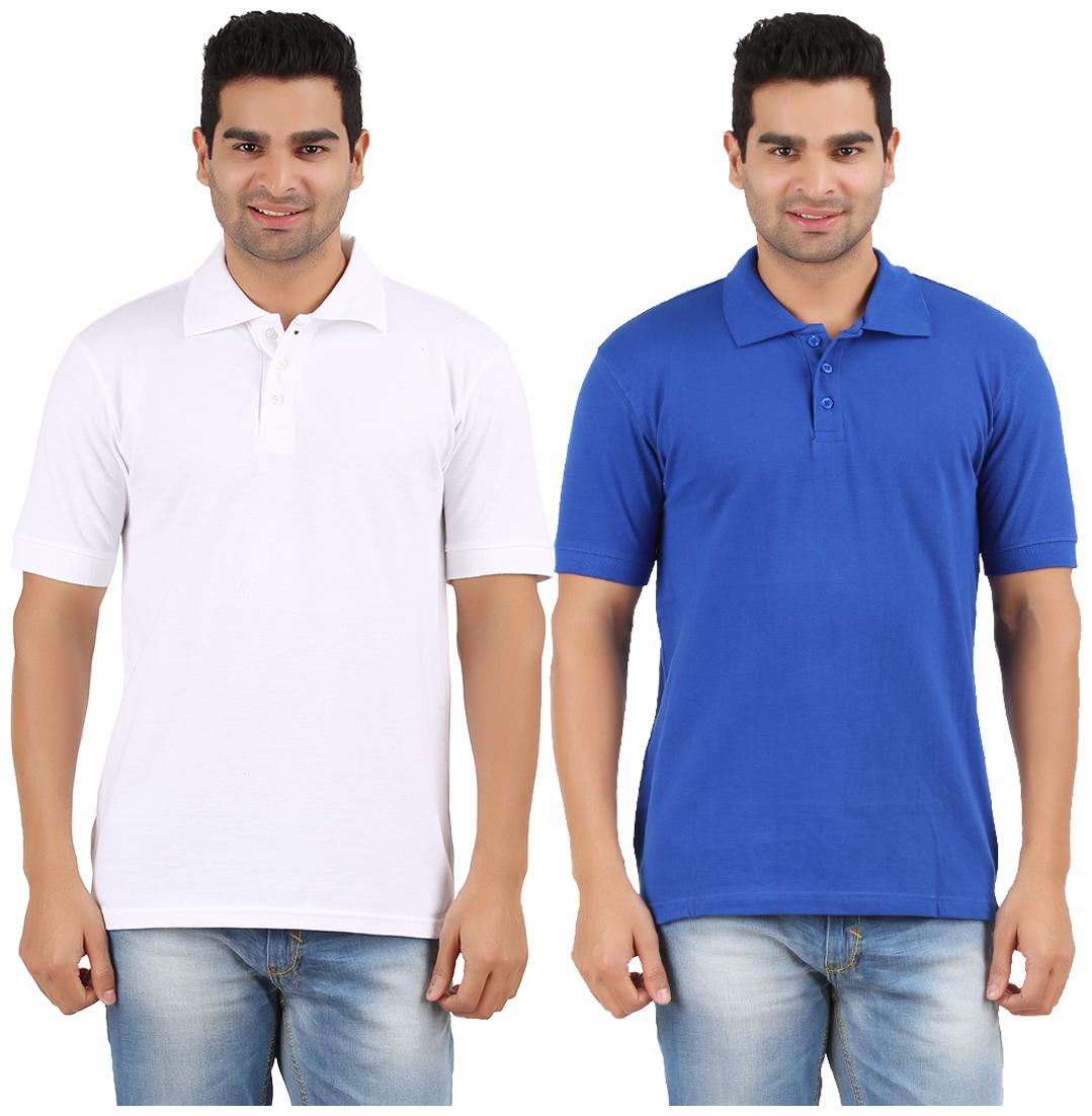 

Rawpockets Men Multi Regular fit Cotton Polo collar T-Shirt - Pack Of 2