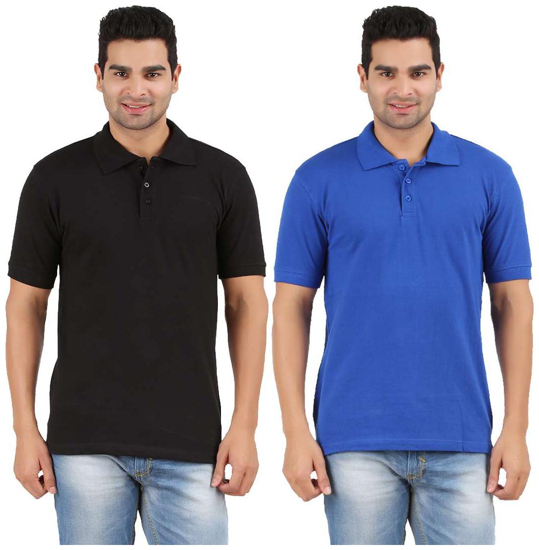 

Rawpockets Men Multi Regular fit Cotton Polo collar T-Shirt - Pack Of 2