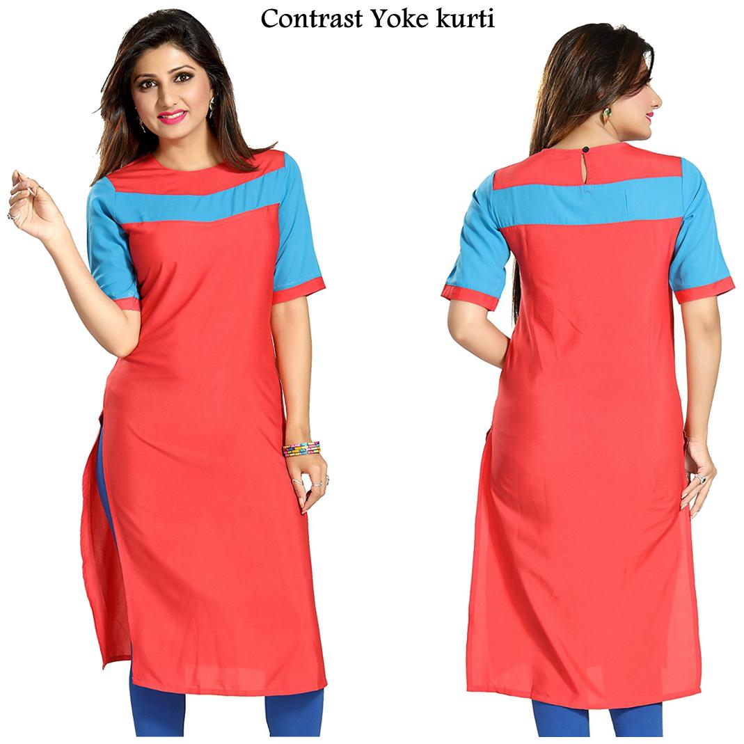 

Chrome Coral Women Orange Solid Straight Kurta