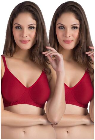 Tweens Pack of 2 Non Padded Cotton T Shirt Bra - Red