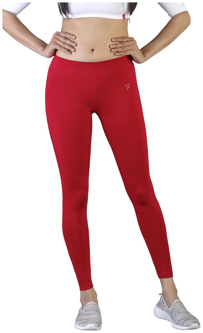 

Twin Birds Women Cotton Ankle Length Legging (Red)