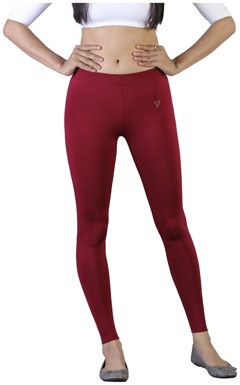 

Twin Birds Women Cotton Ankle Length Legging (Maroon)