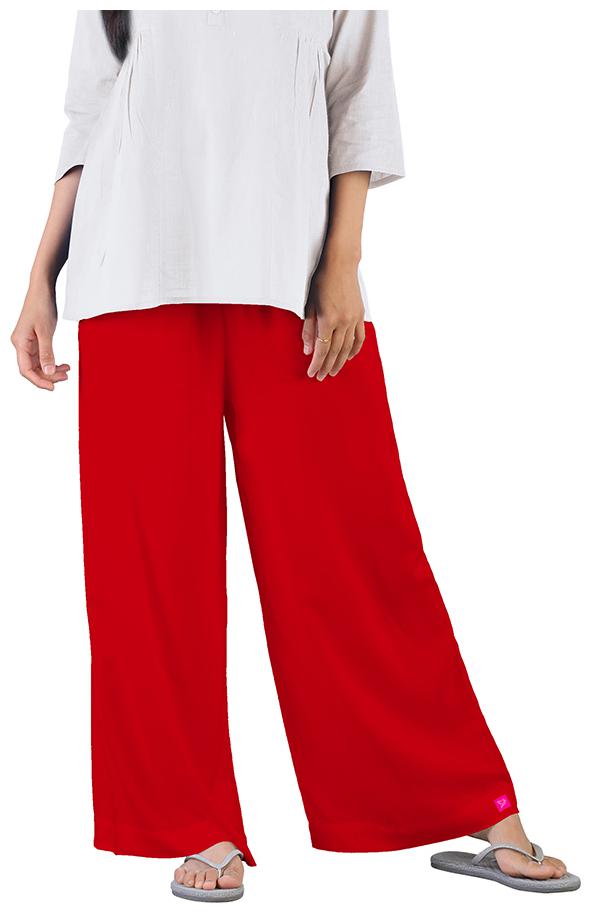 

Twin Birds Women Viscose Palazzos Red color