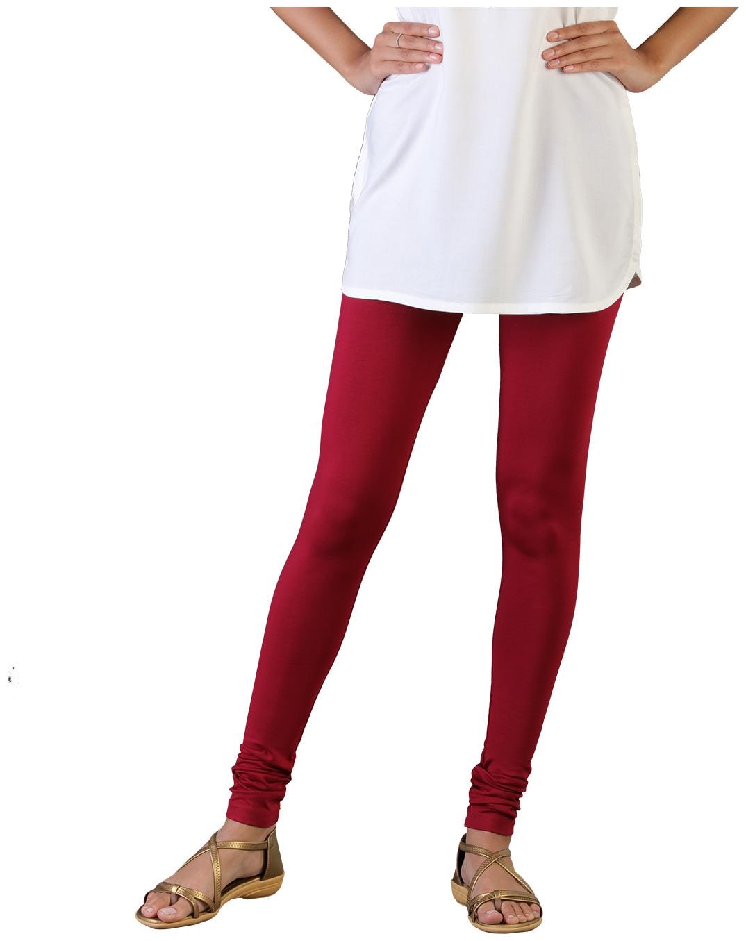 

Twin Birds Women Cotton Churidar legging Maroon color