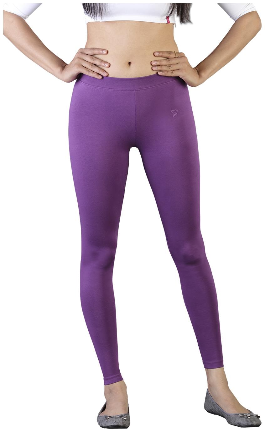 

Twin Birds Women Cotton Ankle Length Legging (Purple)