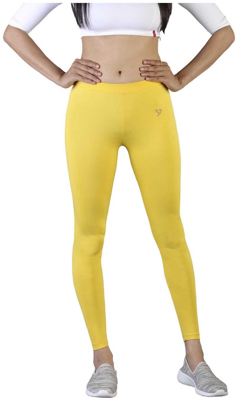 

Twin Birds Women Cotton Ankle Length Legging (Yellow)