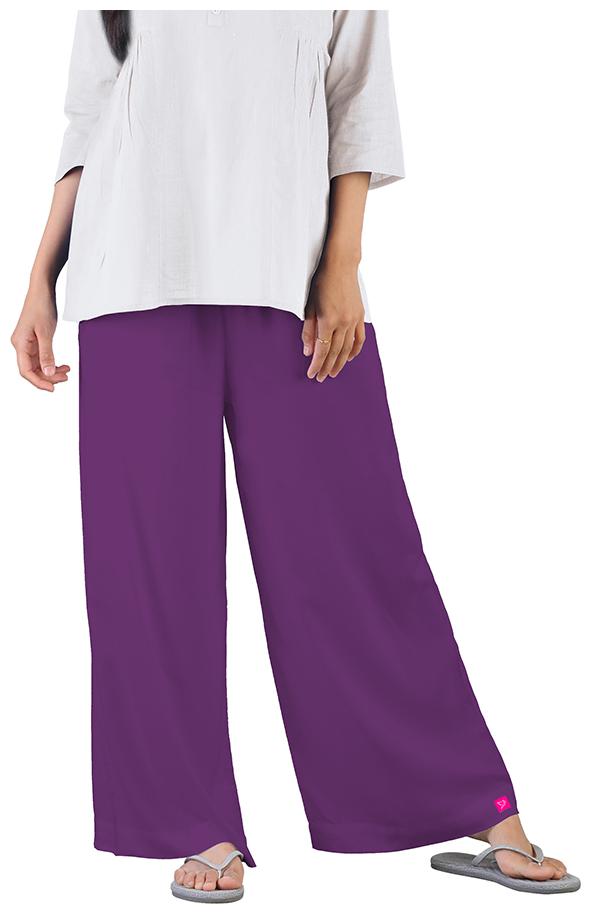 

Twin Birds Women Viscose Palazzos Purple color