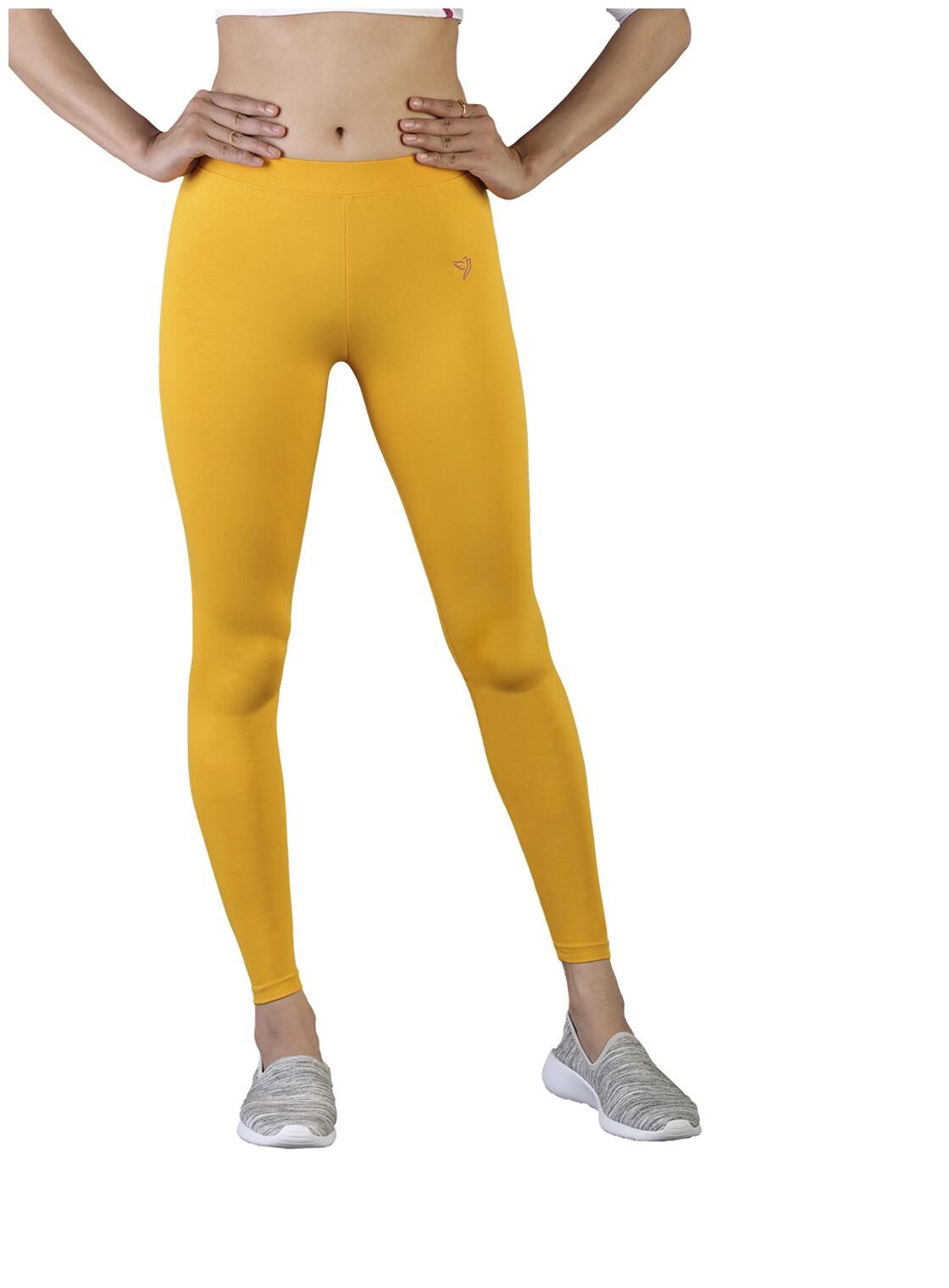 

Twin Birds Women Cotton Ankle Length Legging (Yellow)