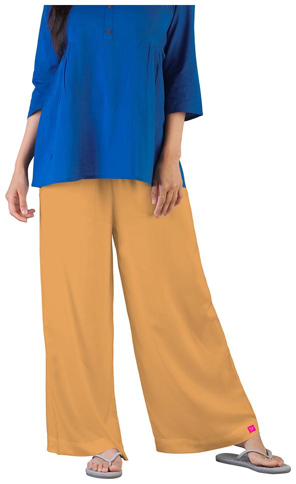 

Twin Birds Women Viscose Palazzos Beige color