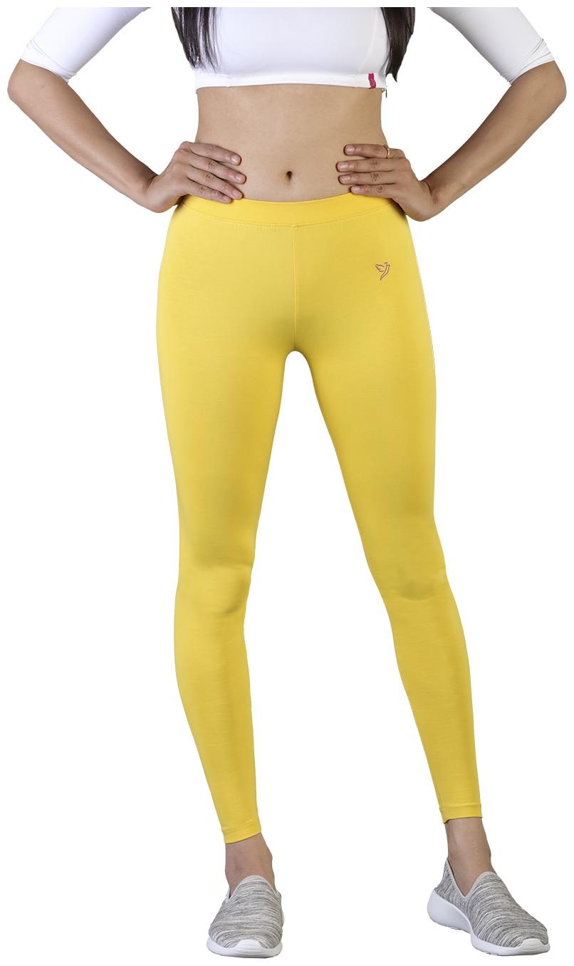 

Twin Birds Women Cotton Ankle Length Legging (Yellow)