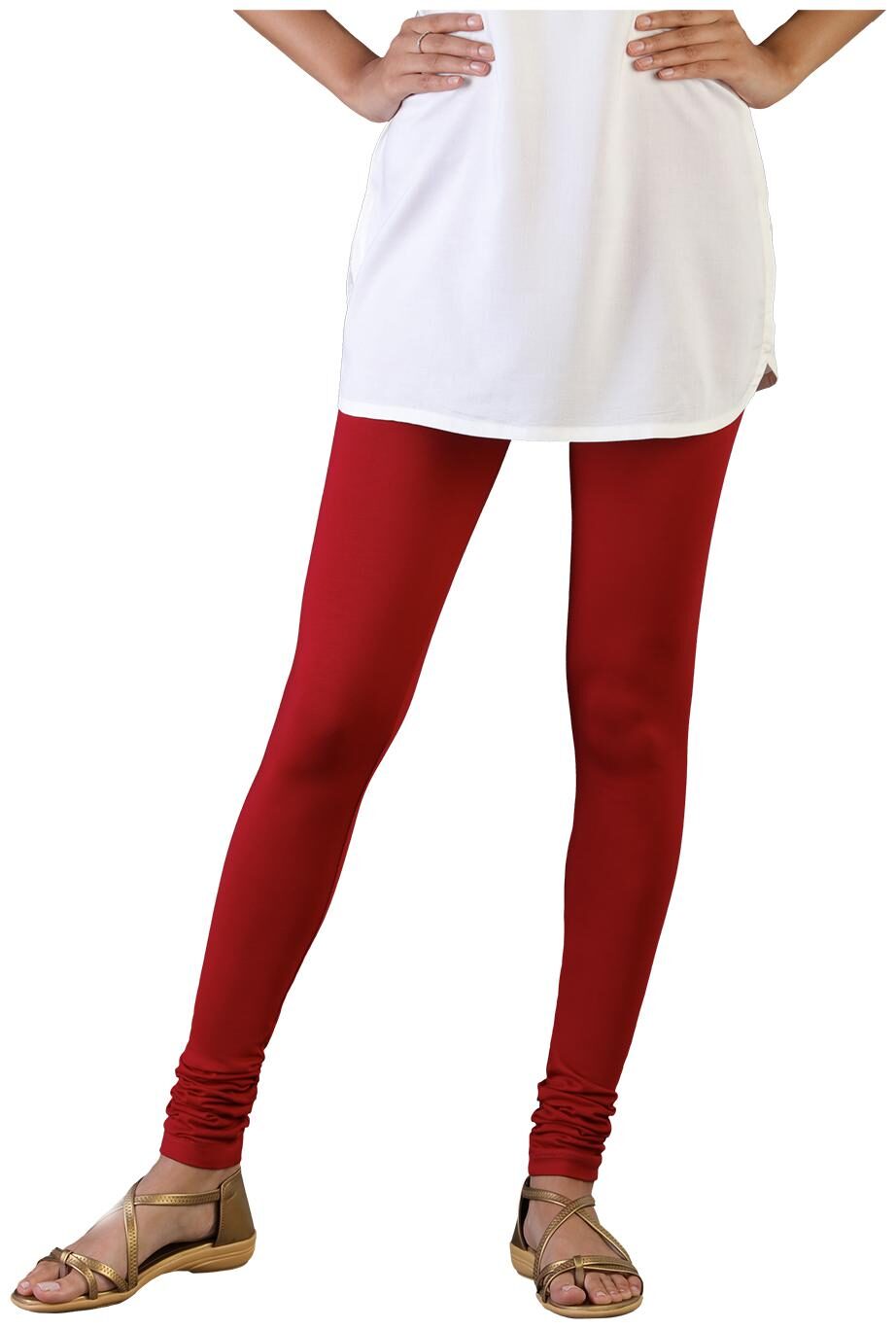 

Twin Birds Women Cotton Churidar legging Red color