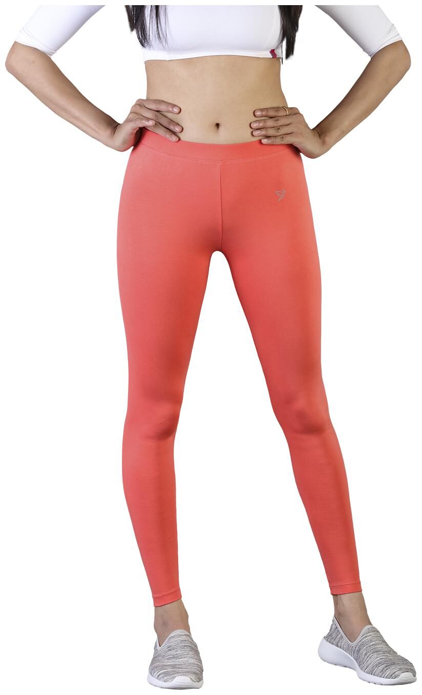 

Twin Birds Women Cotton Ankle Length Legging (Peach)