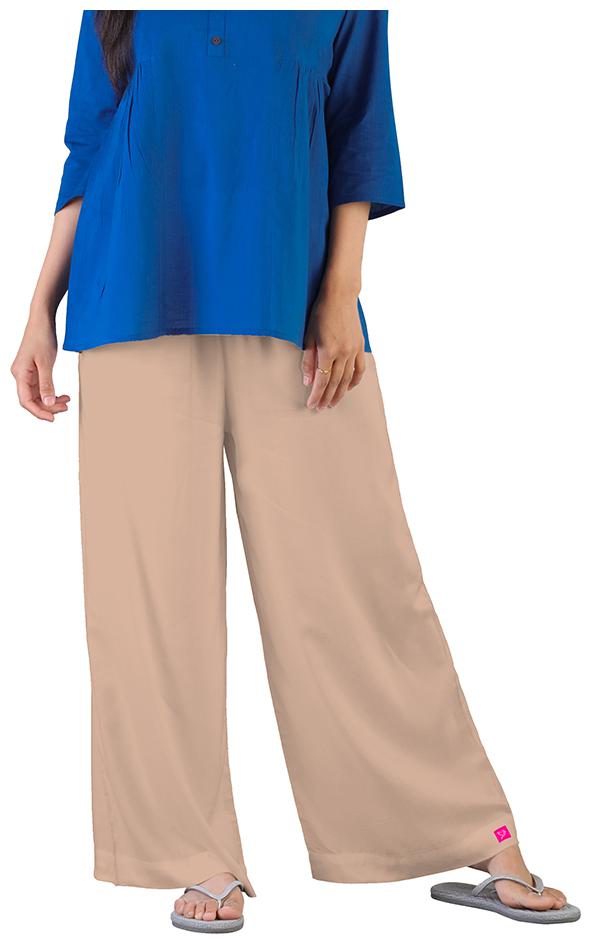 

Twin Birds Women Viscose Palazzos Beige color