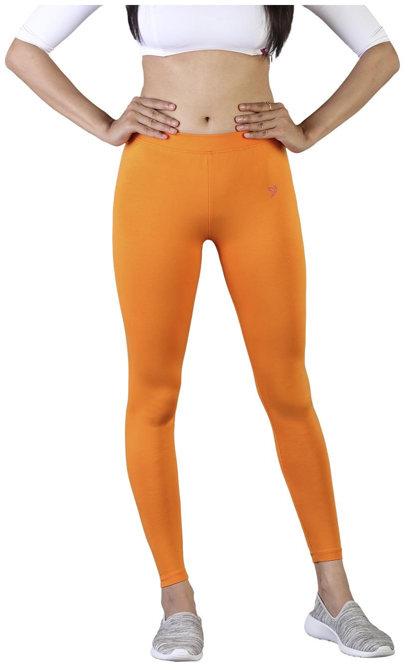 

Twin Birds Women Cotton Ankle Length Legging (Orange)
