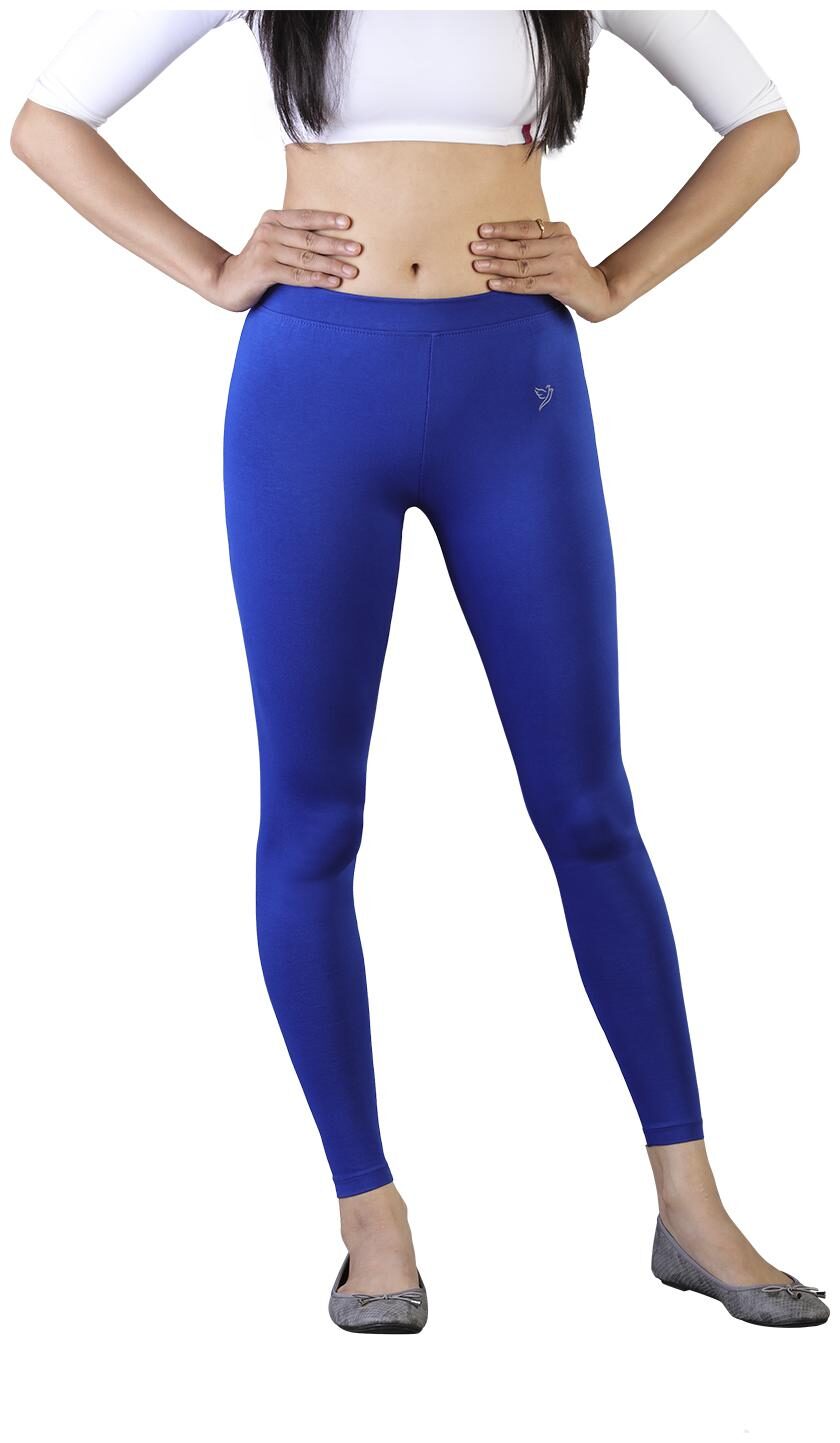 

Twin Birds Women Cotton Ankle Length Legging (Blue)