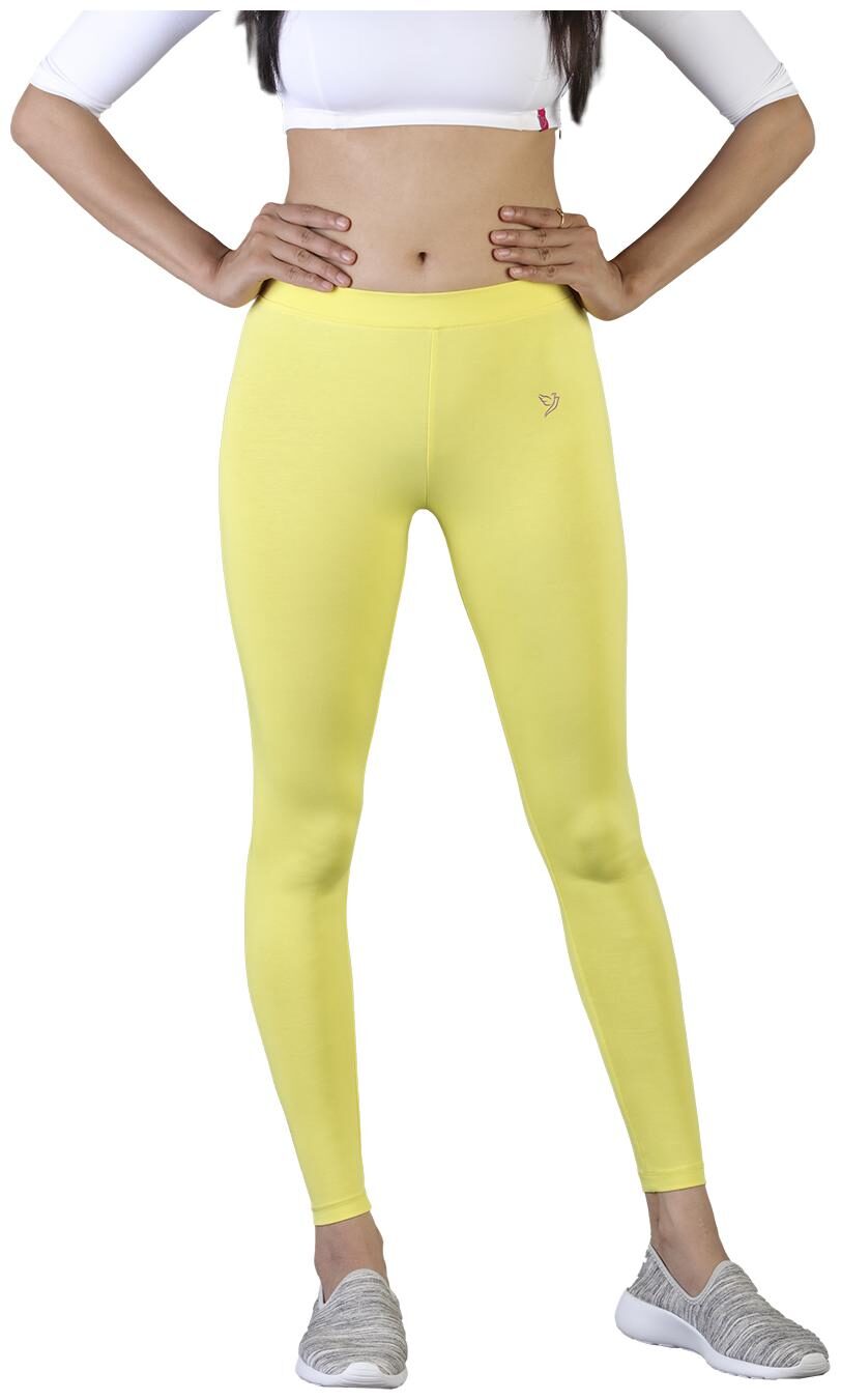 

Twin Birds Women Cotton Ankle Length Legging (Yellow)