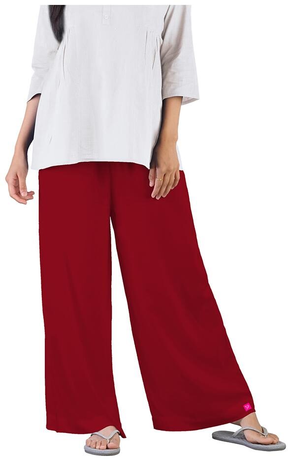 

Twin Birds Women Viscose Palazzos Maroon color