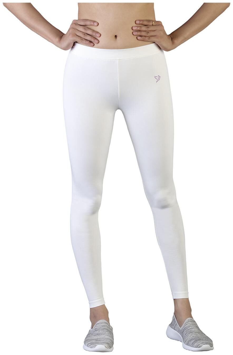 

Twin Birds Women Cotton Ankle Length Legging (White)