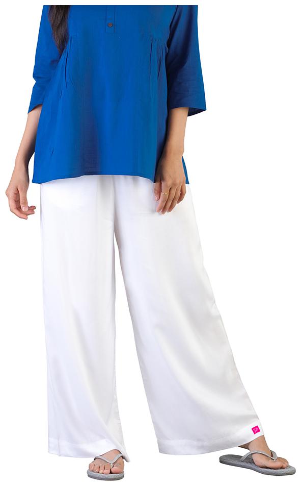 

Twin Birds Women Viscose Palazzos White color