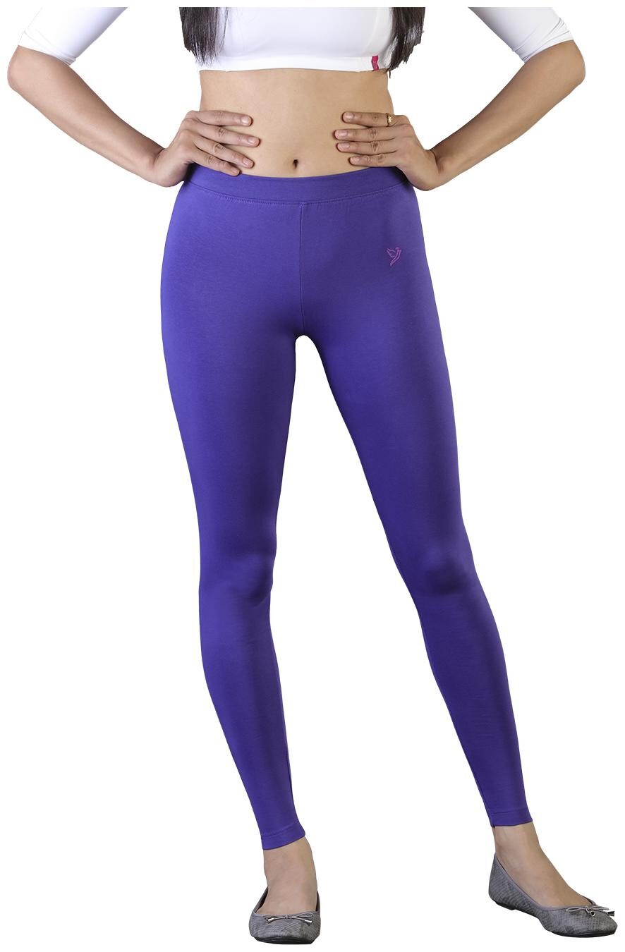 

Twin Birds Women Cotton Ankle Length Legging (Purple)