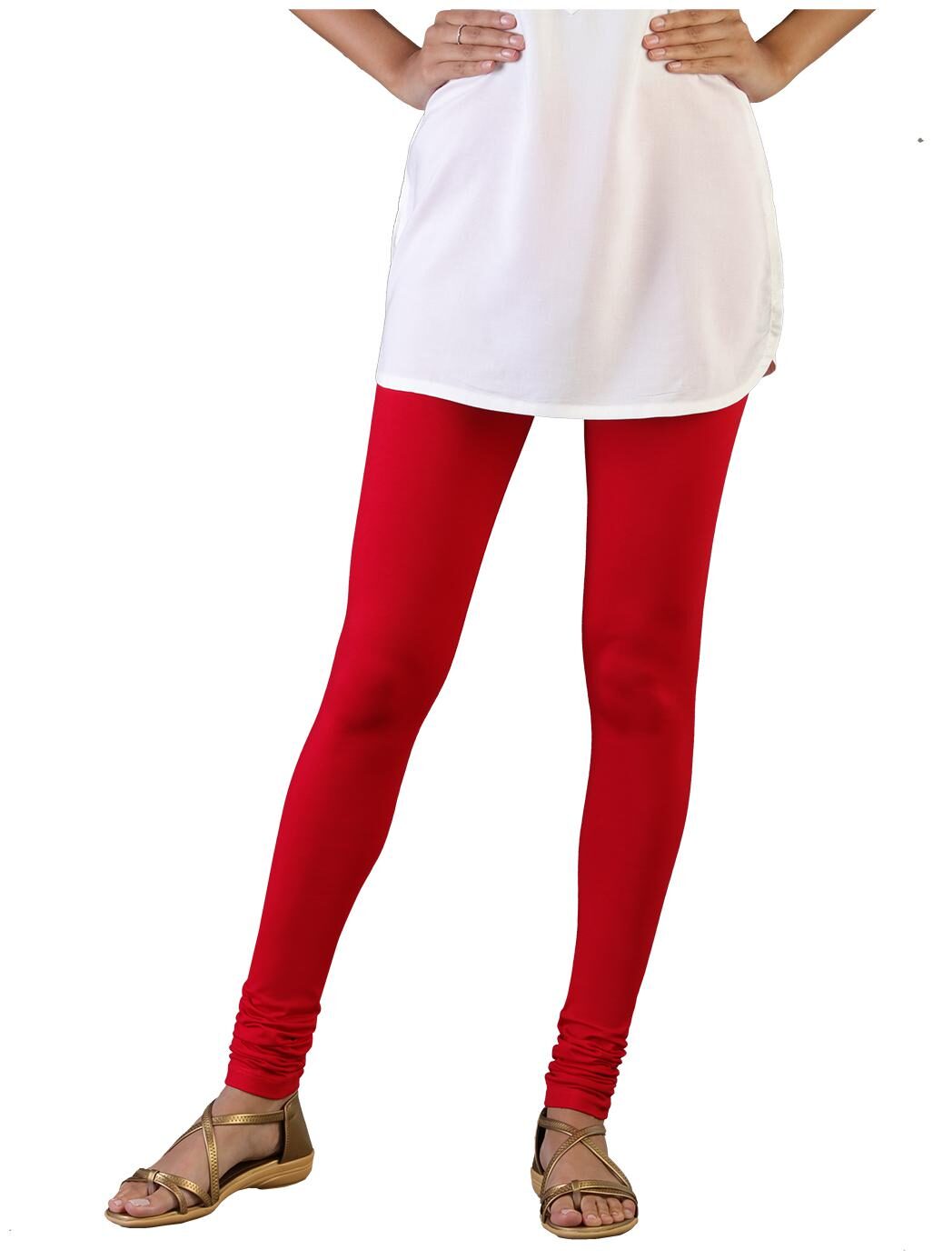 

Twin Birds Women Cotton Churidar legging Red color
