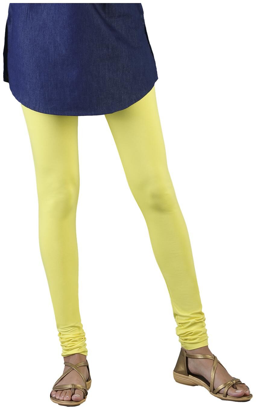 

Twin Birds Women Cotton Churidar legging Yellow color