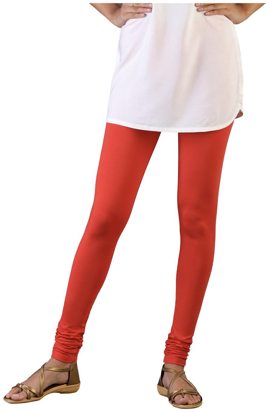 

Twin Birds Women Cotton Churidar legging Orange color