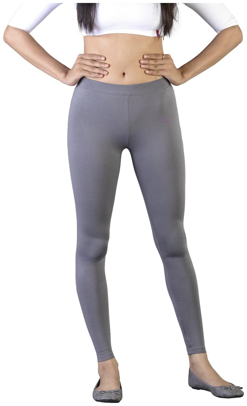 

Twin Birds Women Cotton Ankle Length Legging (Grey)