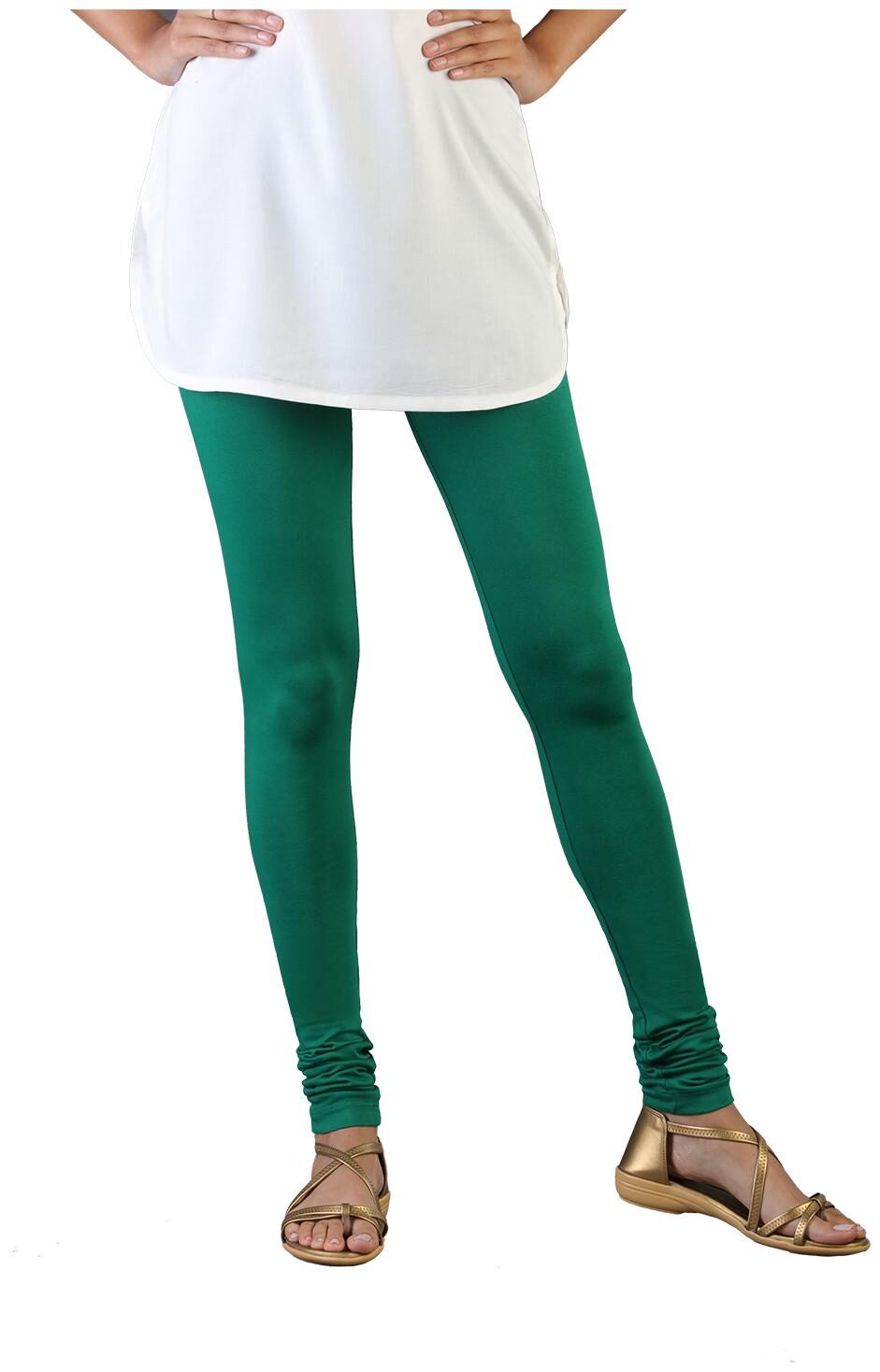 

Twin Birds Women Cotton Churidar legging Green color