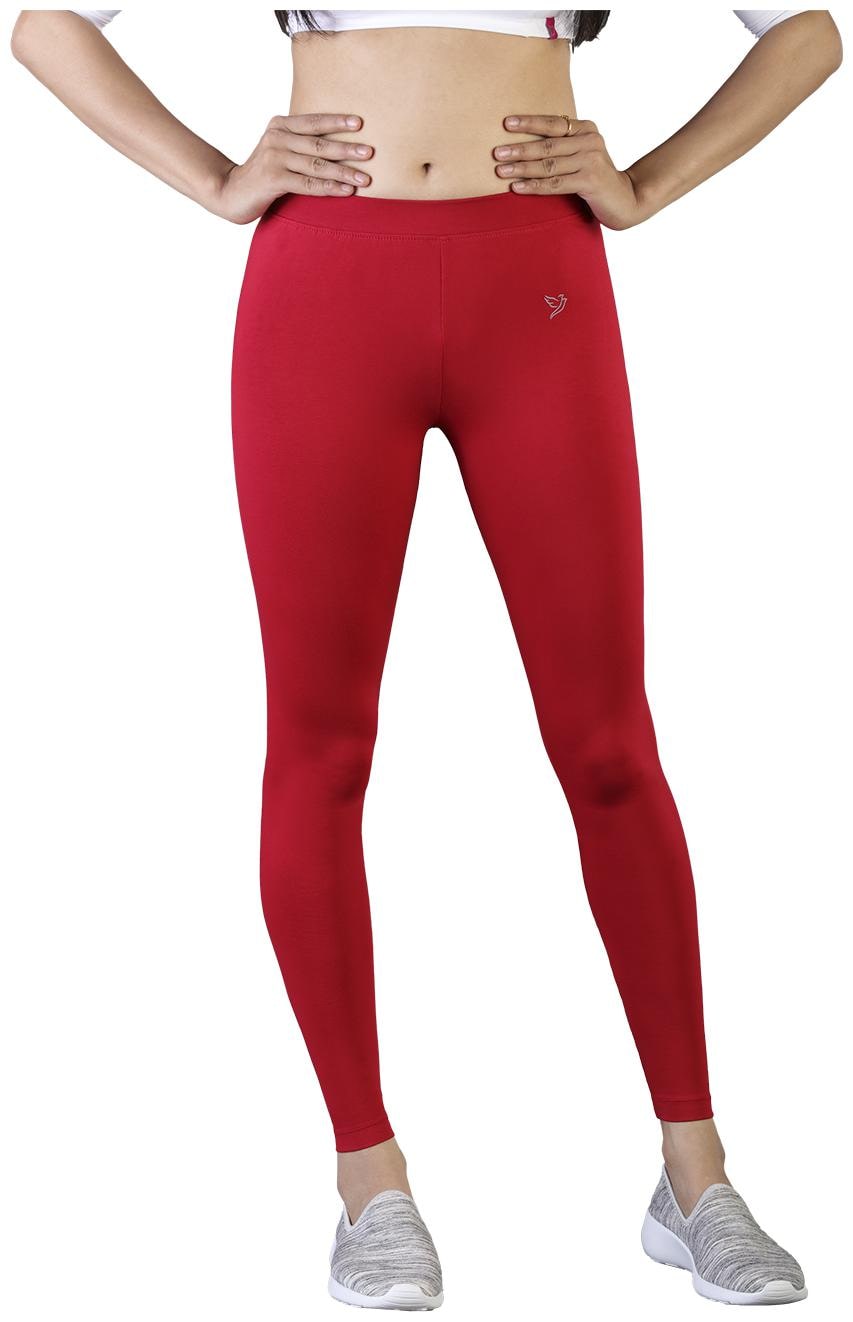 

Twin Birds Women Cotton Ankle Length Legging (Red)