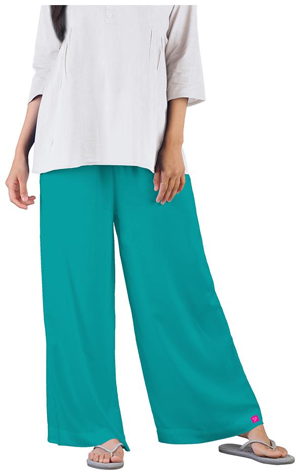 

Twin Birds Women Viscose Palazzos Turquoise color