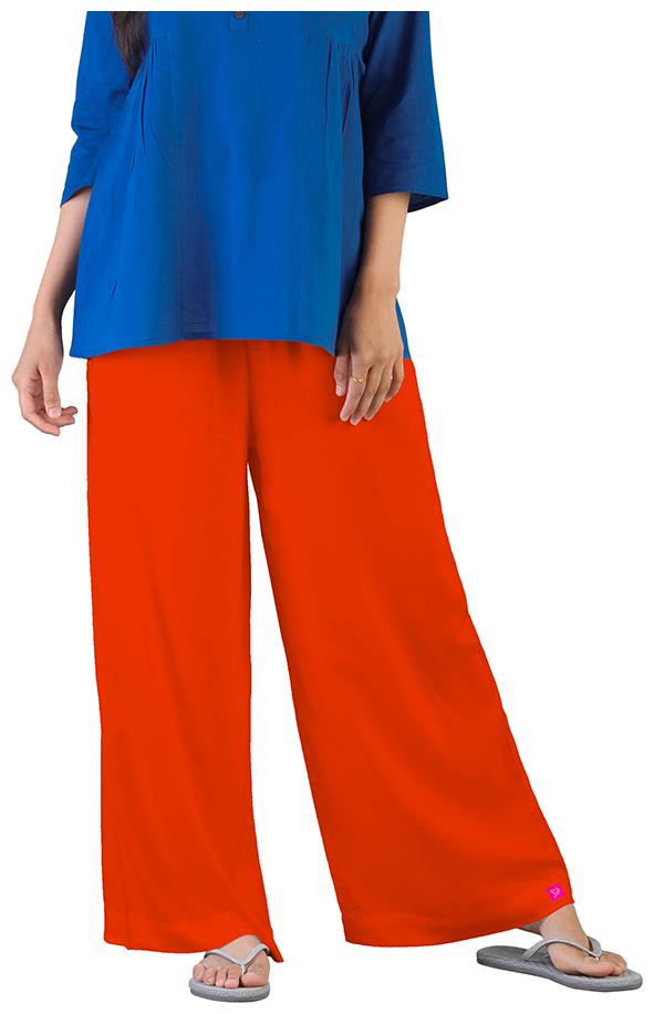 

Twin Birds Women Viscose Palazzos Orange color