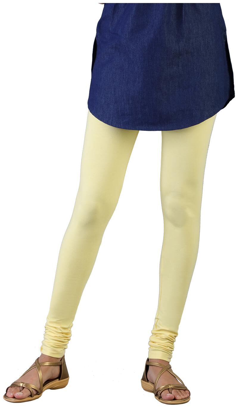 

Twin Birds Women Cotton Churidar legging Yellow color