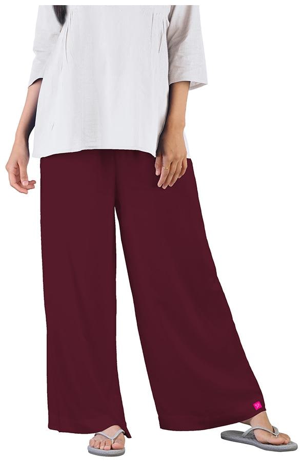 

Twin Birds Women Viscose Palazzos Maroon color