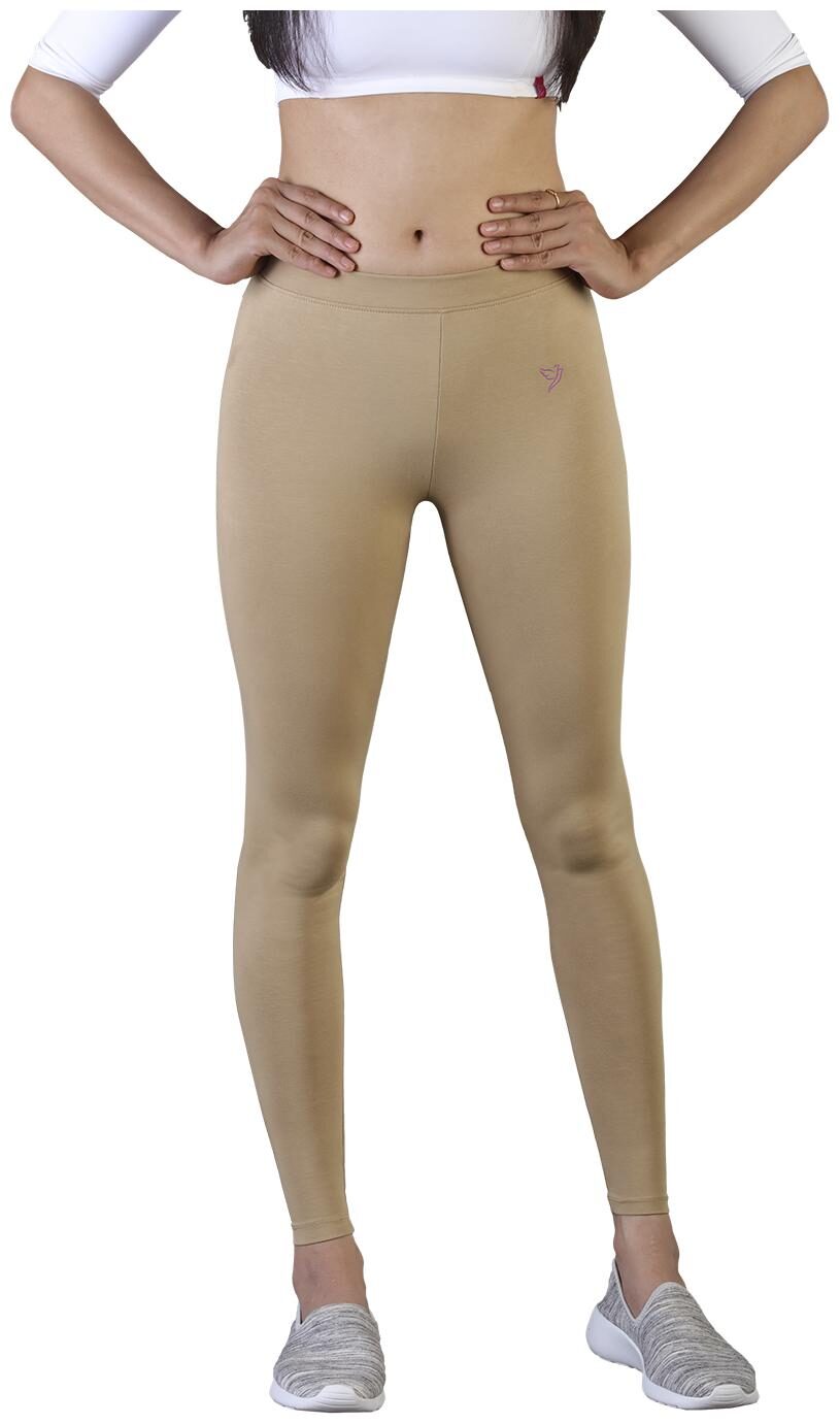 

Twin Birds Women Cotton Ankle Length Legging (Beige)