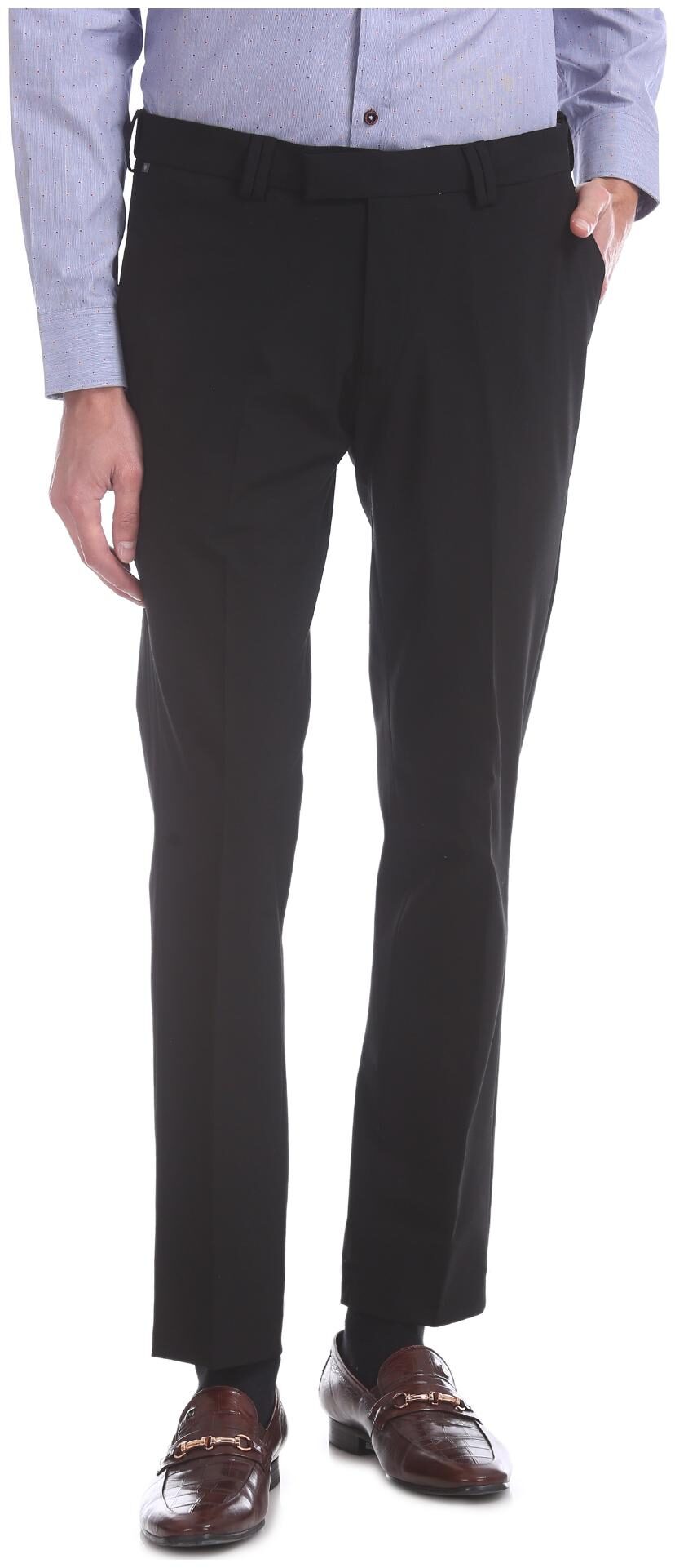 

U S Polo Assn Men Solid Slim Fit Formal Trouser - Black
