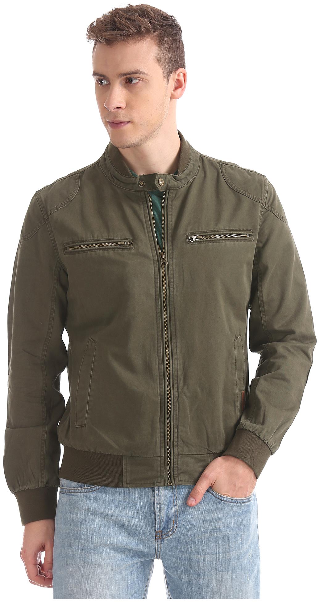 

U S Polo Assn Men Green Solid Bomber jacket