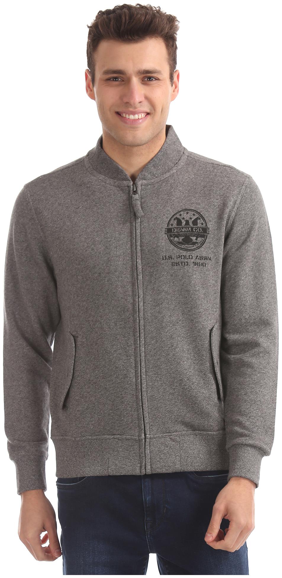 

U S Polo Assn Men Grey High neck Sweatshirt
