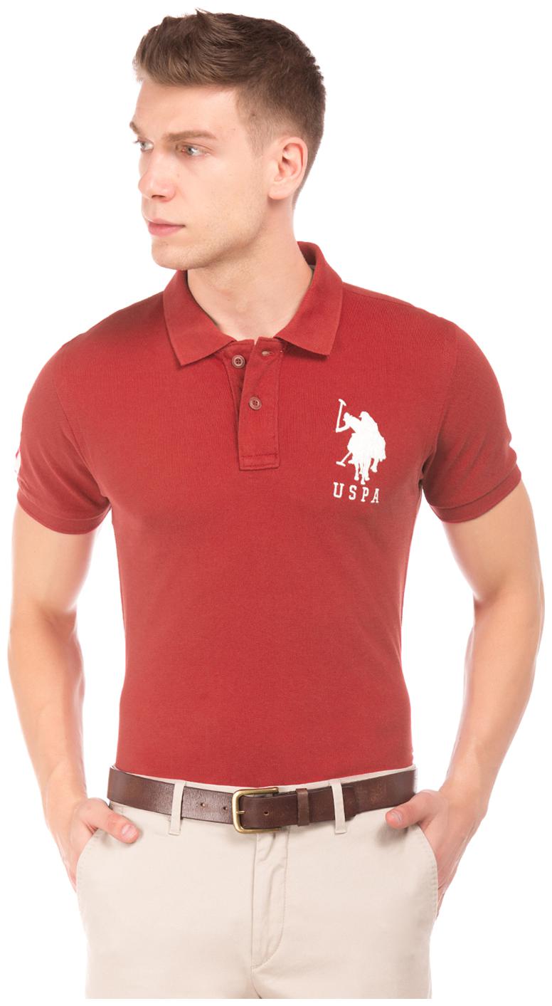 

U S Polo Assn Men Red Slim fit Cotton Polo collar T-Shirt - Pack Of 1