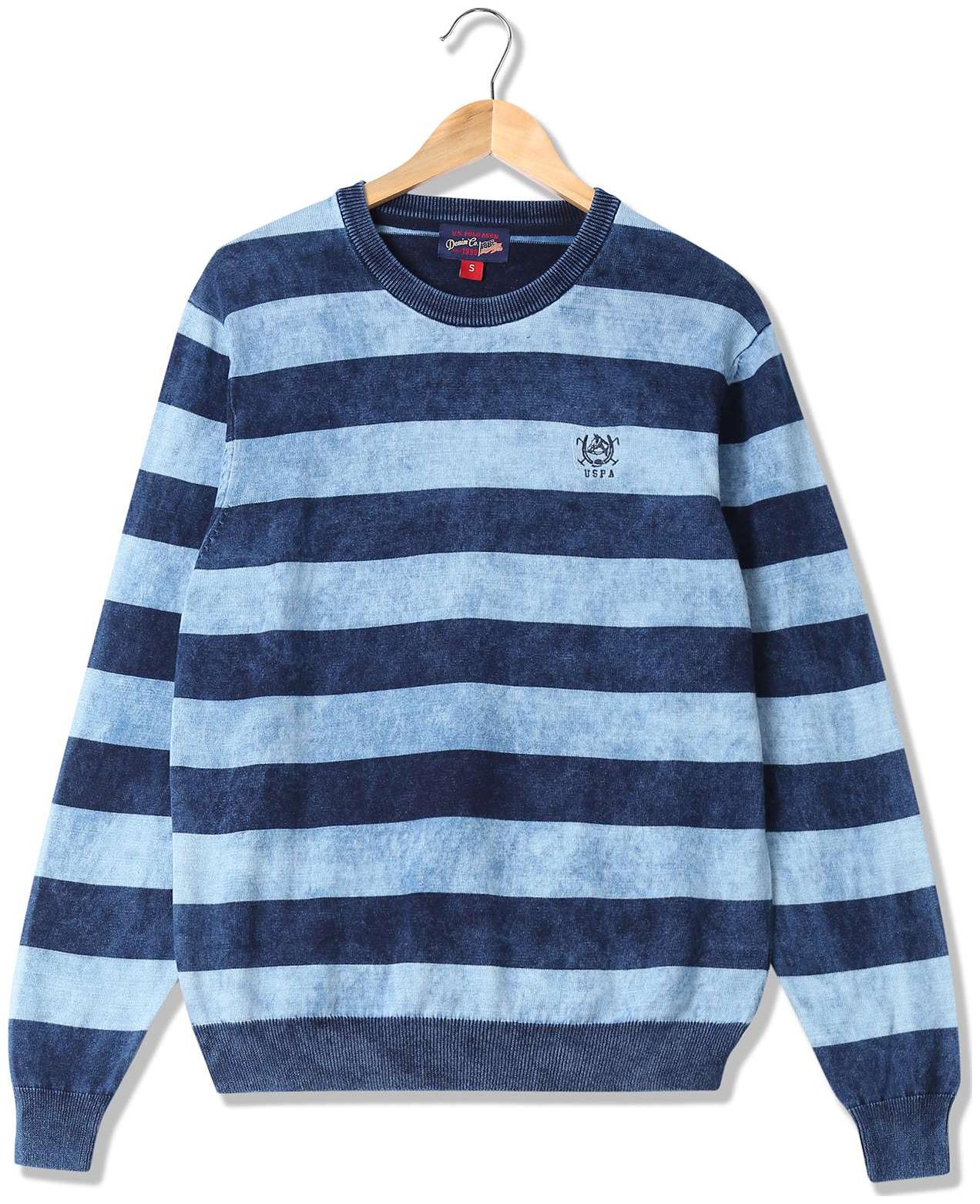

U S Polo Assn Men Blue Round neck Pullover