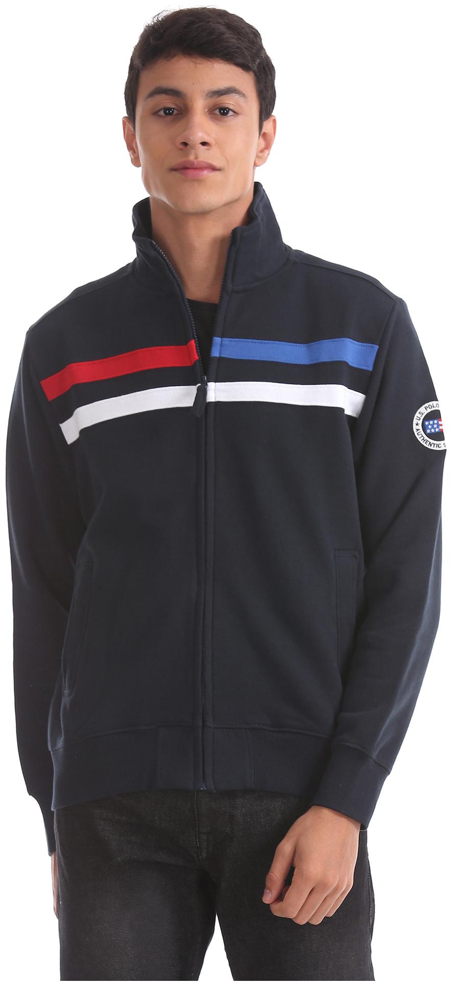 

U S Polo Assn Men Blue High neck Sweatshirt