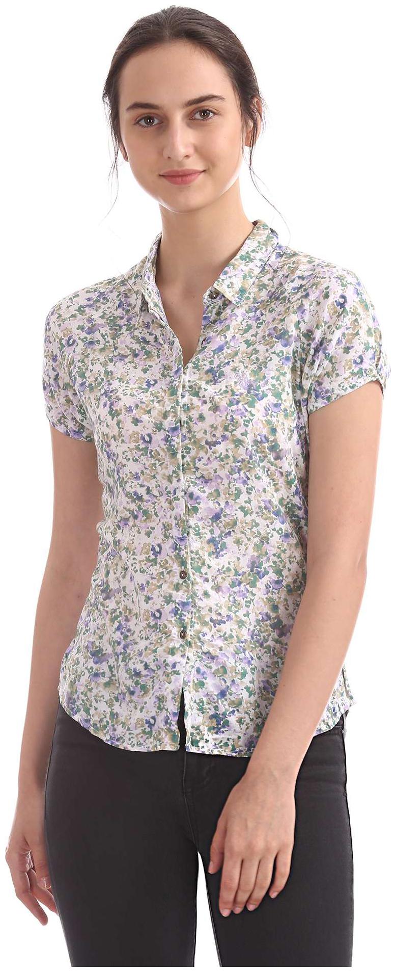

U S Polo Assn Women Multi Printed Regular Fit Shirt