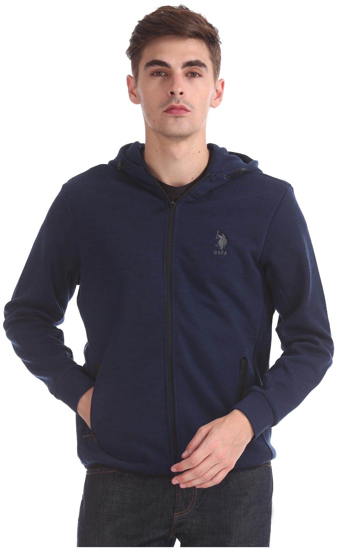 

U S Polo Assn Men Blue Hooded Sweatshirt