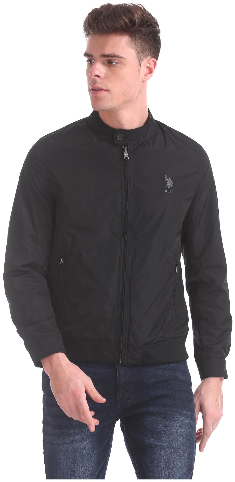 

U S Polo Assn Men Grey Solid Bomber jacket