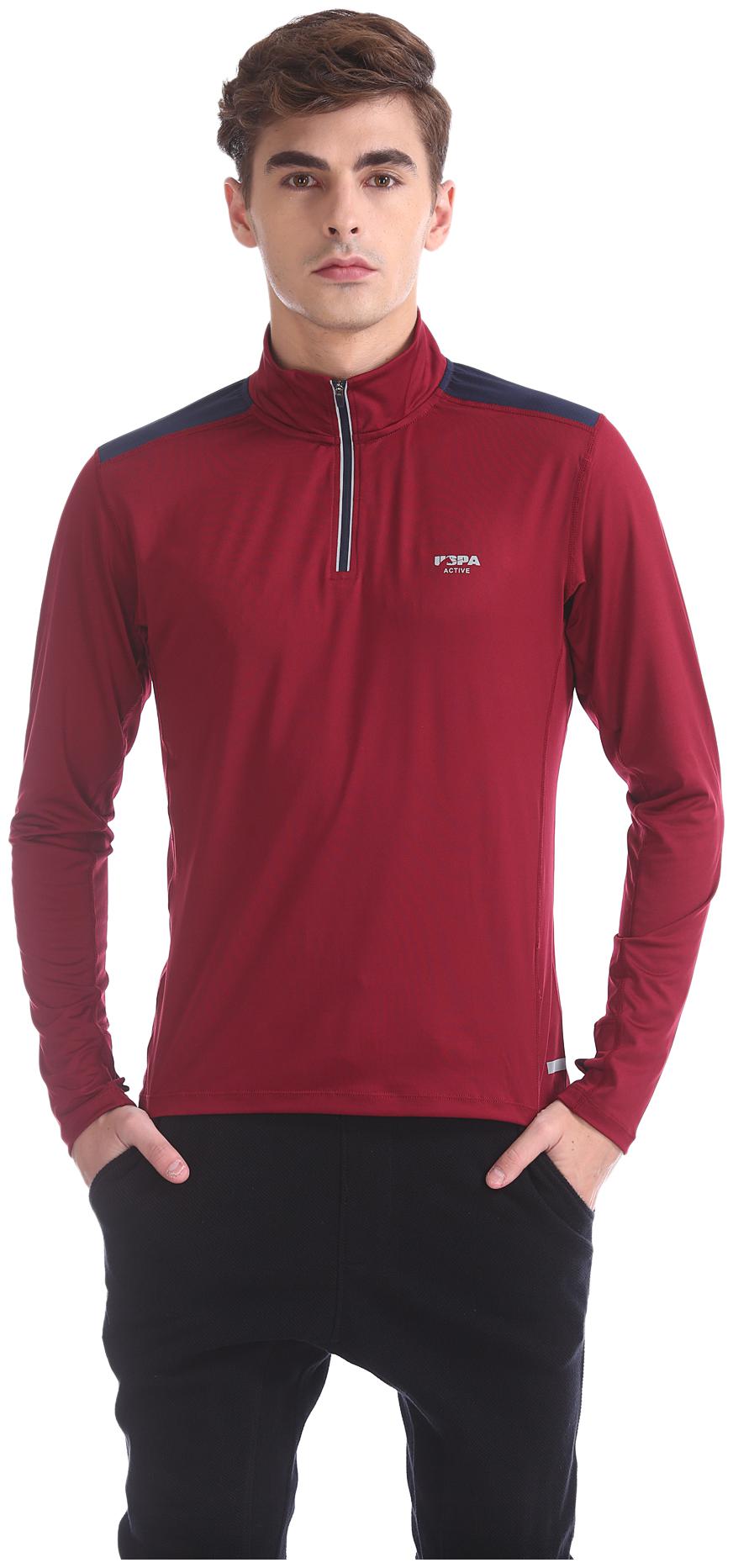 

U S Polo Assn Men Red High neck Sweatshirt