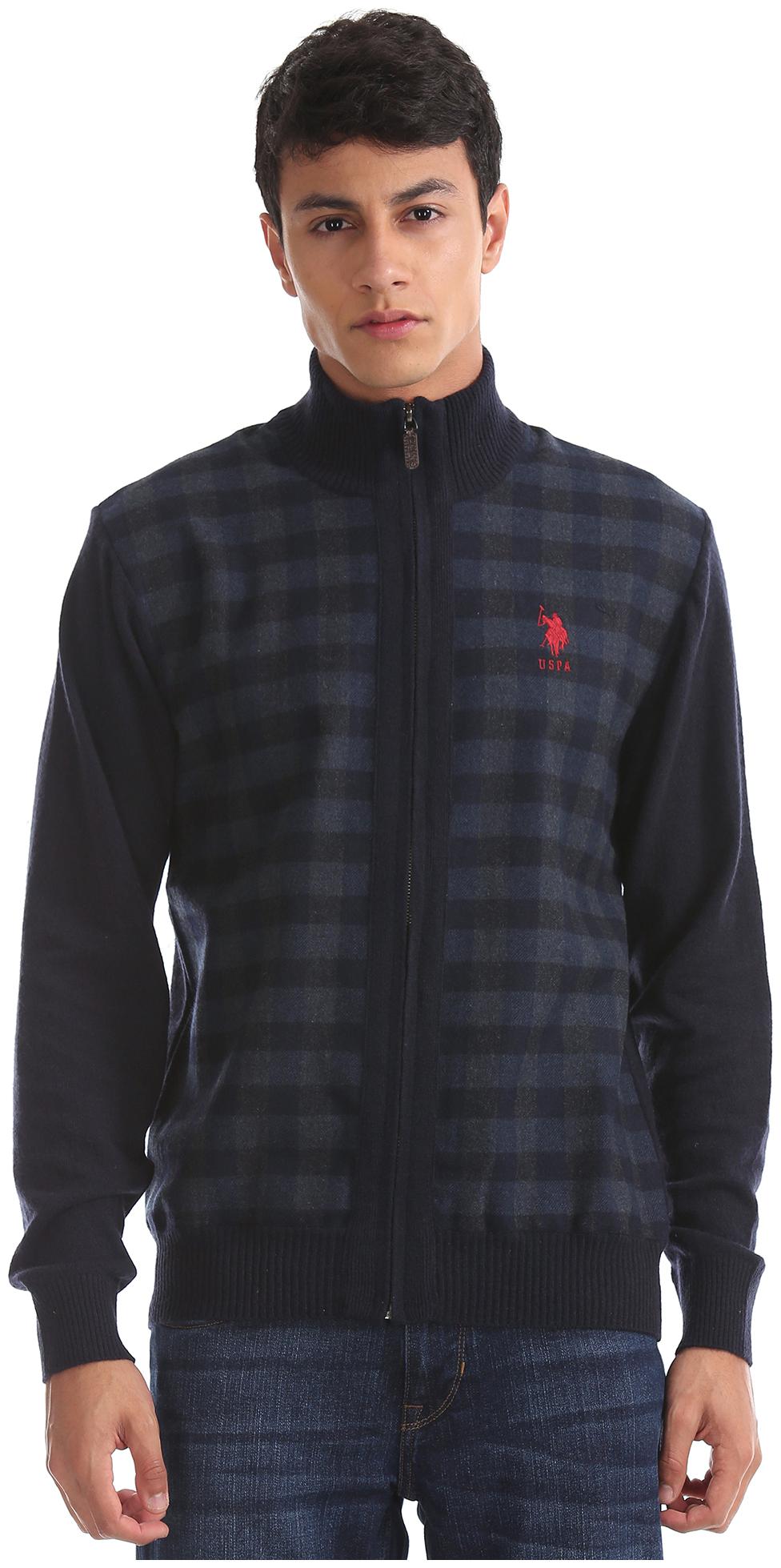 

U S Polo Assn Men Blue High neck Pullover
